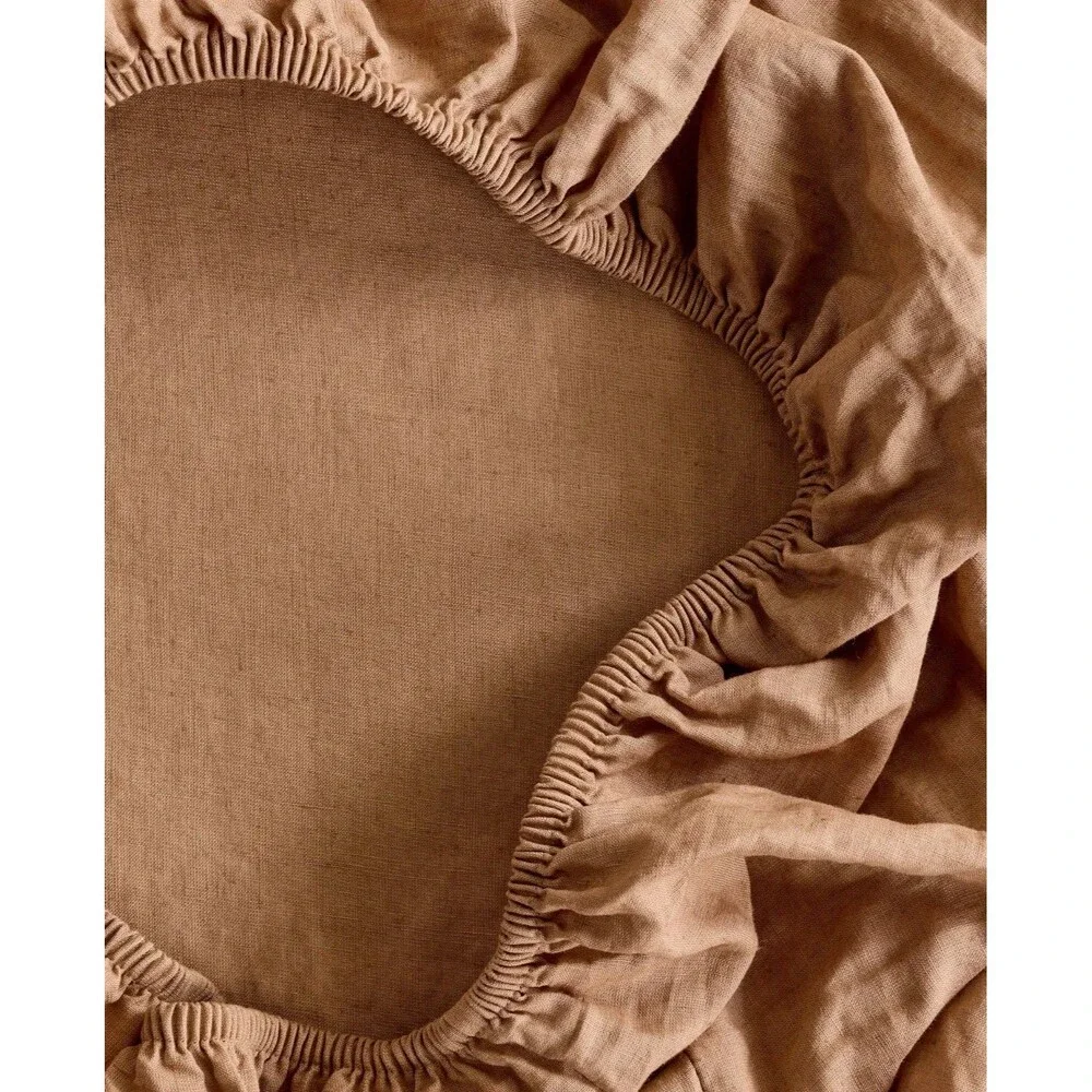 Quince European Linen 4 Pc Sheet Set In Latte Size FULL $174 Retail NEW
